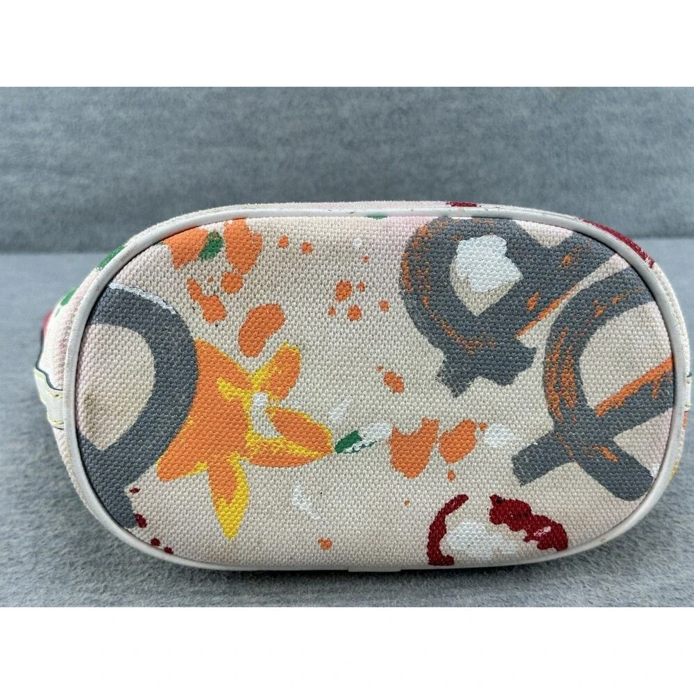 DOONEY & BOURKE White w/ Graffiti Paint Mini Hobo Purse PU4